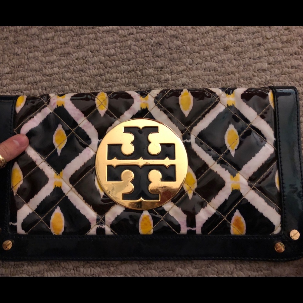 Tory Burch large colorful clutch